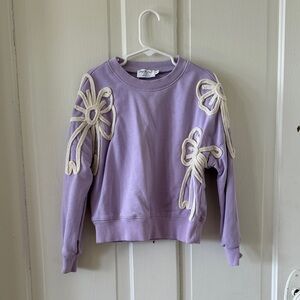 Shop the Mint Girls 6/7 Purple Sweatshirt with Cream Floral Appliqué